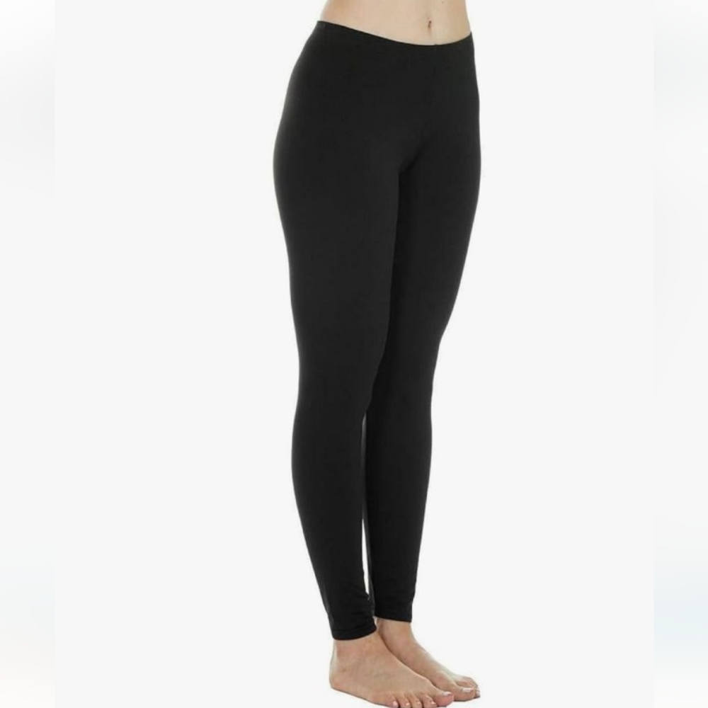 Thermajane Women Black Leggings Bottoms Heat Thermal Size Medium